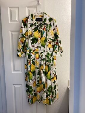 Samantha Sung “Lemon Tuscani” Shirt Dress